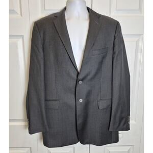 Yves Saint Laurent Pour Homme 42R Gray Pinstripe Blazer Italy Super 120s Wool